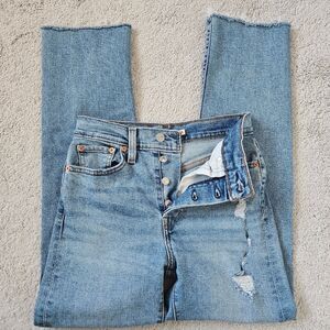 Levi's | Wedgie Straight Leg Button Fly Jeans in Light Wash Denim, Women's 25